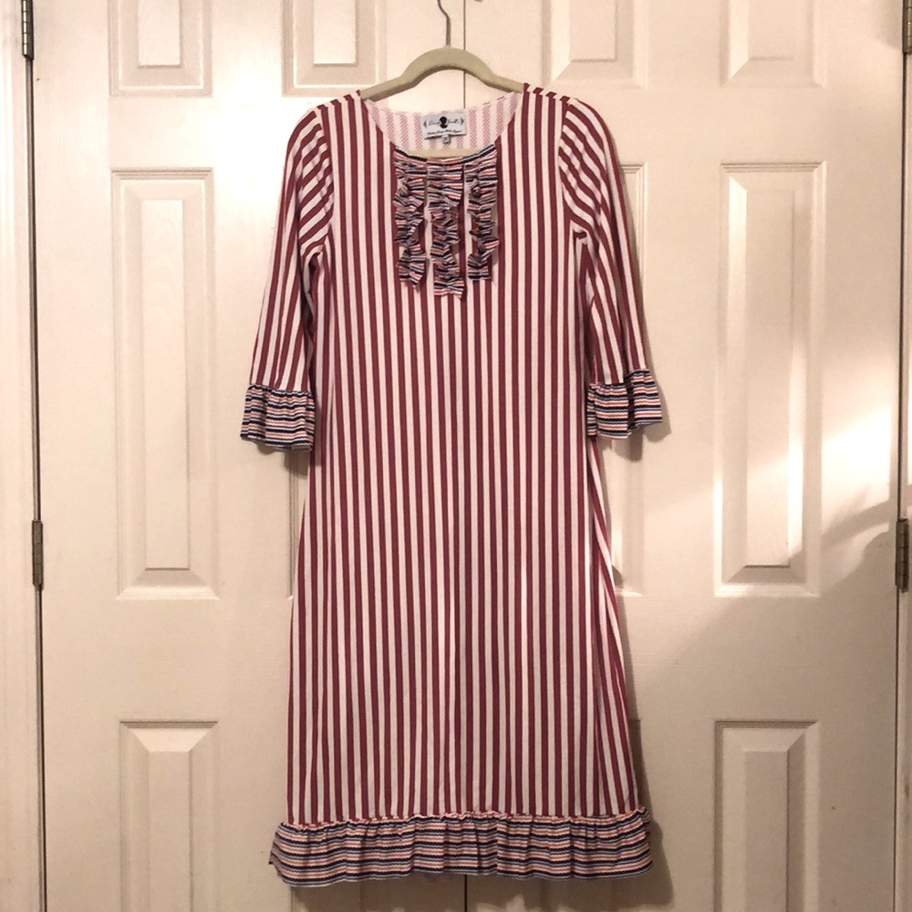 Dainty Jewells Red & White Stripe Swim Dress
